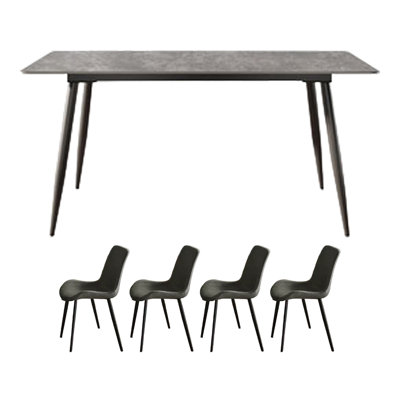 Table de salle à manger en pierre grise