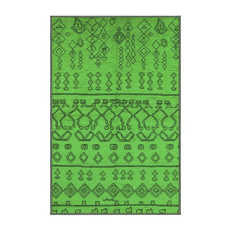 Tapis verts Mid-Century 1242, Rectangle 6 pi x 9 pi