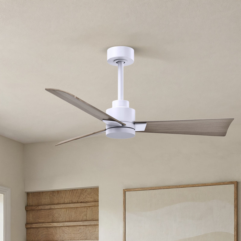 Ventilateur de plafond Alessandra 42, Blanc mat, Ton bois de frêne gris