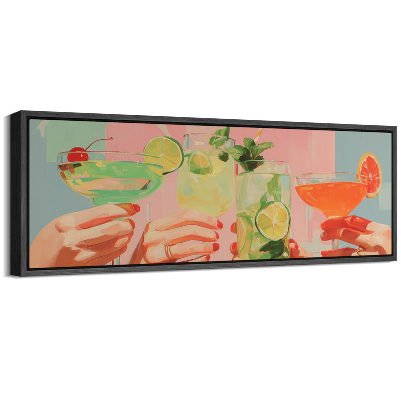 «Vibrant Cocktail Party», images de célébration de boisson estivale, impression sur toile encadrée, impression numérique