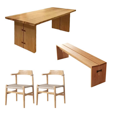 Simple and natural solid wood dining table set