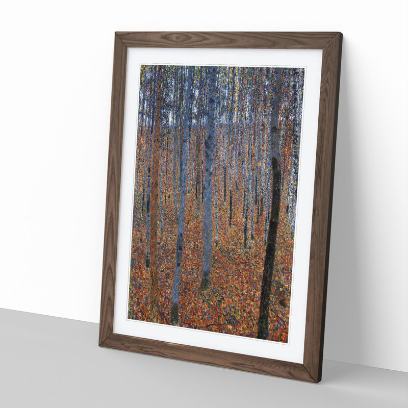 Beech Grove Forest Vol.1 by Gustav Klimt - Picture Frame Painting, 48cm H x 36cm W x 2cm D, Walnut Framed