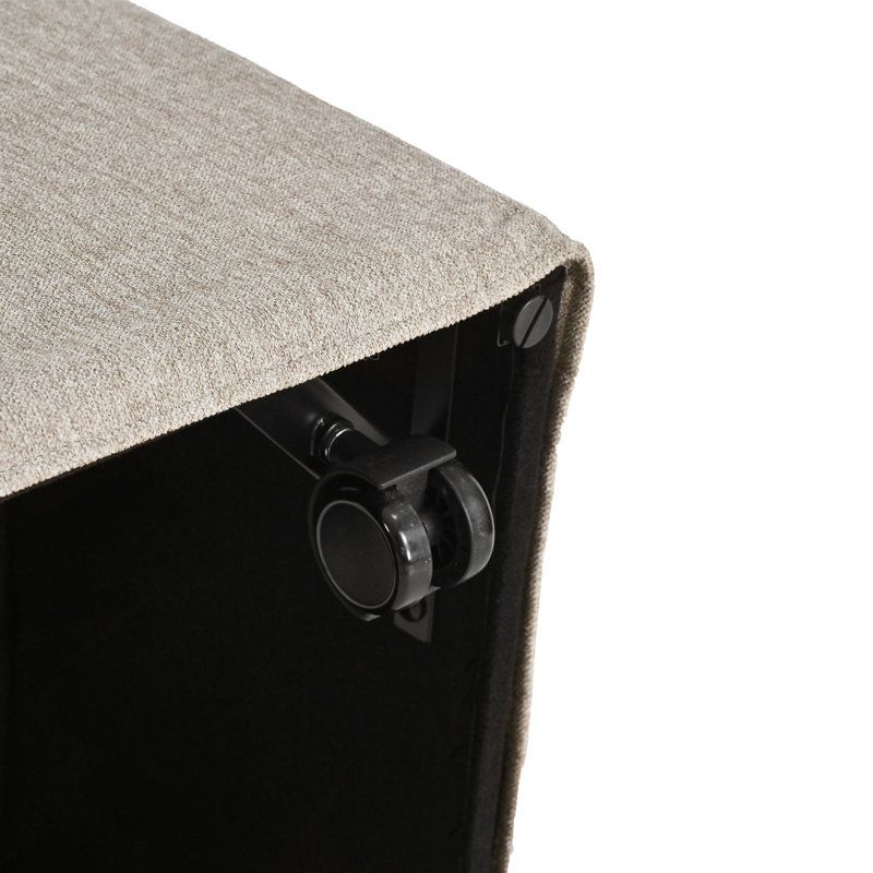 Upholstered Dining Chairs with Caster, Light Brown