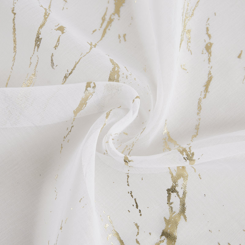  Rideau de douche Chloe Linen, Blanc / Doré