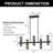 Paier 5-Light Black Linear Pendant for Kitchen Island Dining Table
