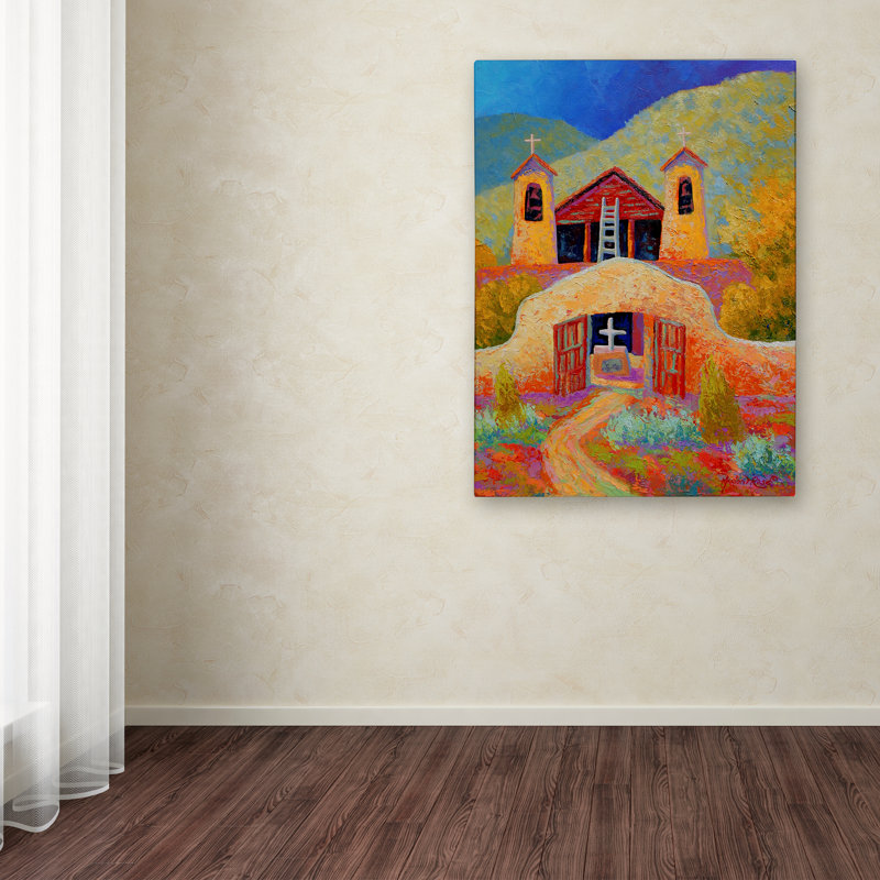Marion Rose Chimayo Church Colorful Canvas Art Print 24x32