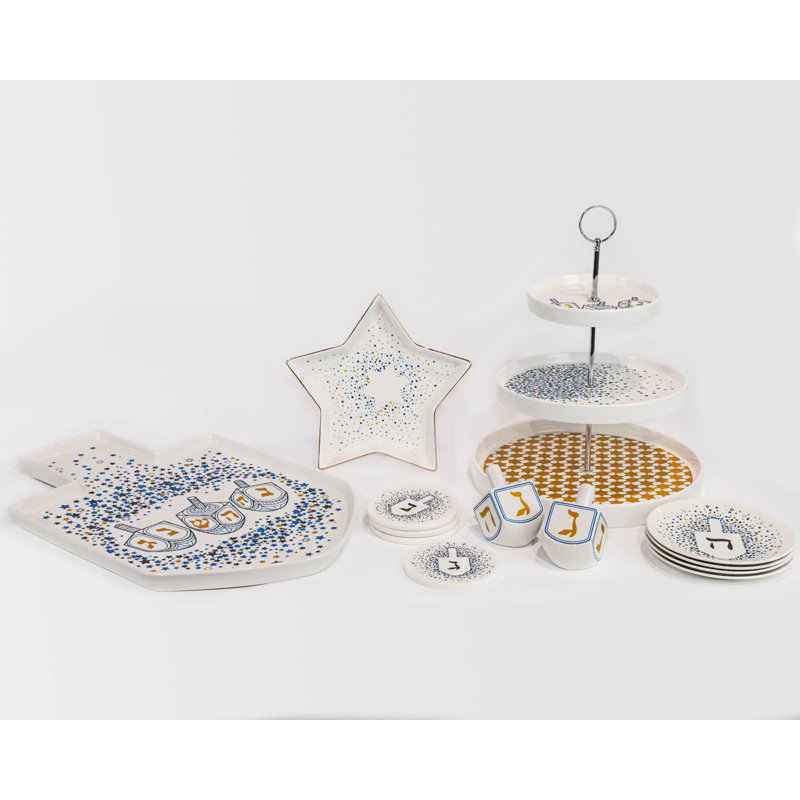 Assiettes à dessert en porcelaine Dreidel