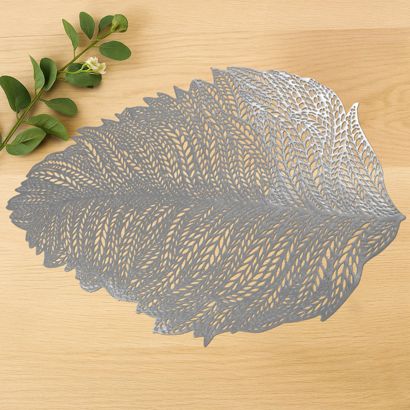 Ensemble de 6 napperons en PVC résistants à la chaleur pour la salle à manger et les décorations de Noël, Argent