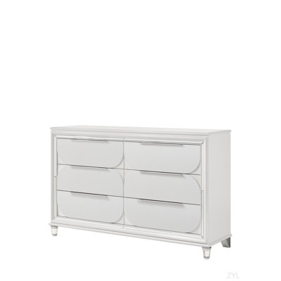 Commode finition perle blanche