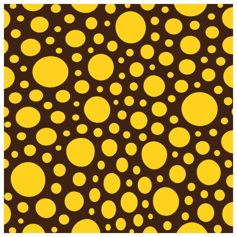 Housses de couette jaunes et brun cercles, Queen