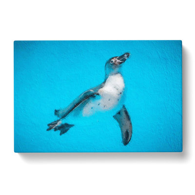 Swimming Penguin - Wrapped Canvas
