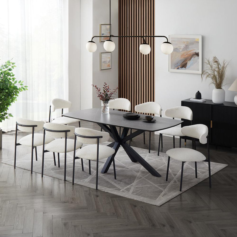 Dantoni Metal Base Dining Table, 75cm H x 180cm L x 90cm W