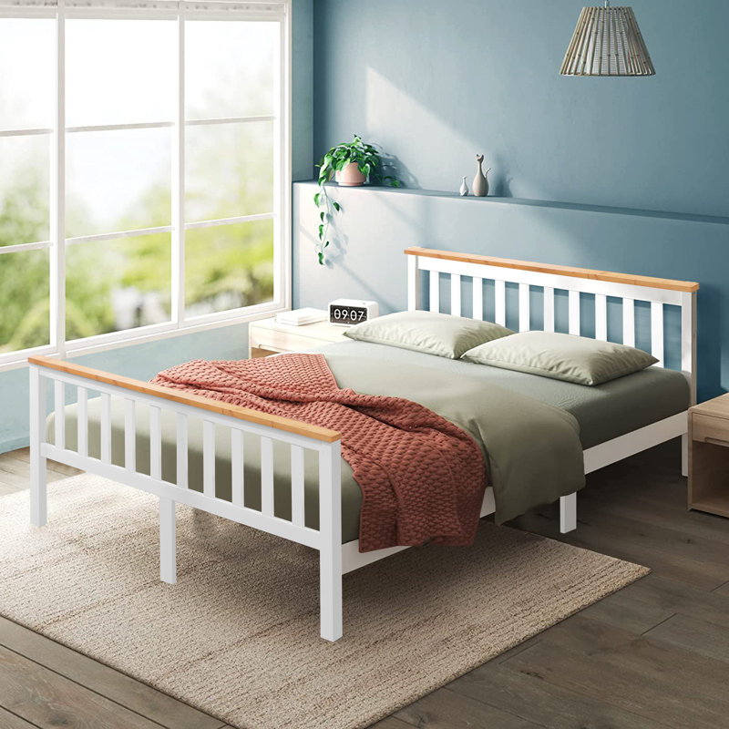Aadyn Wooden Bed Frame With Slated, Kingsize (5')