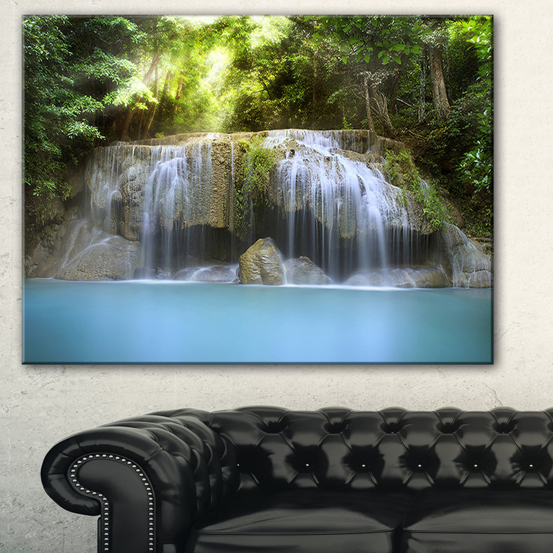 Erawan Waterfall - Reproduction de photo sur toile tendue, H 20 po x l 20 po x P 1 po