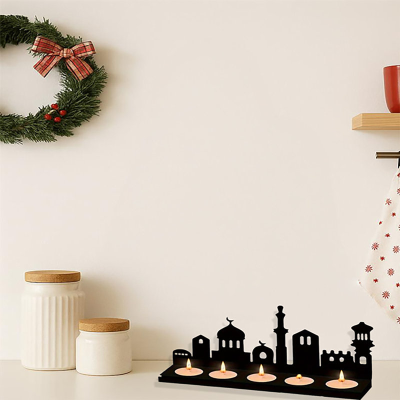 Vintage Iron Candle Holder, Candle Holder Category, Rustic Farmhouse Style Intricate Silhouette, Durable Lightweight Iron Festive Decor For  Table Mantel Home Holiday Centerpiece