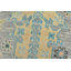 Tapis gris / bleu en laine noué à la main de conception unique 9 pi 1 po x 12 pi 1 po