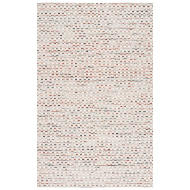 Laureldale Hand Woven Wool/Cotton Abstract Rug in Beige/Rust, Rectangle 5' x 8'