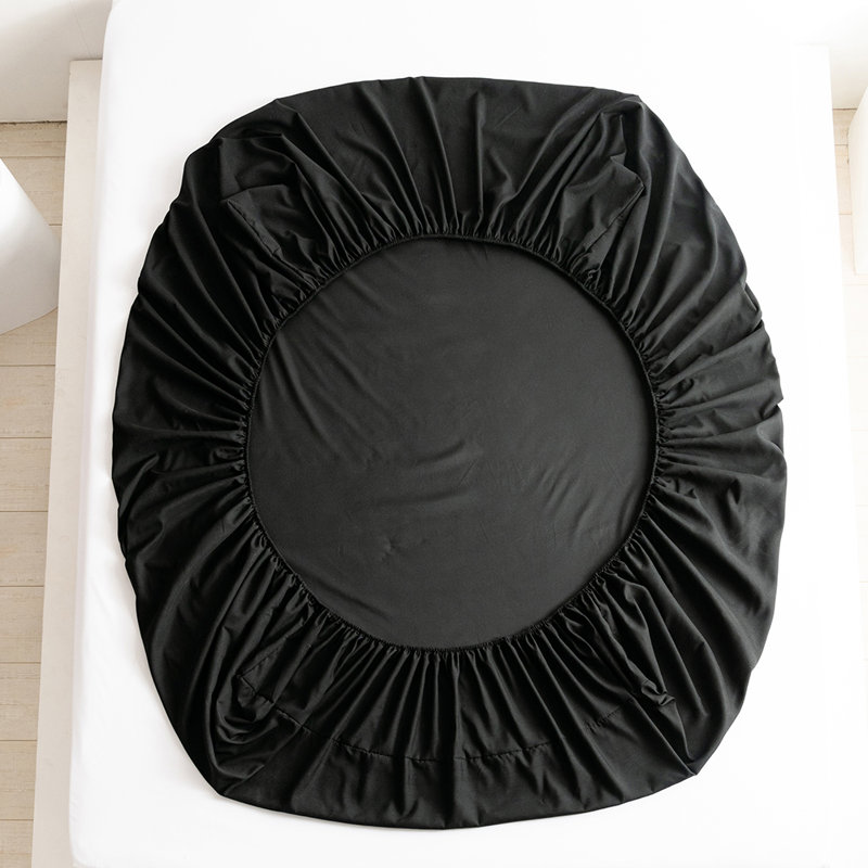 Extra Deep 25cm Bed Sheets Fitted Sheet 100% Poly Cotton, Single (3'), Black