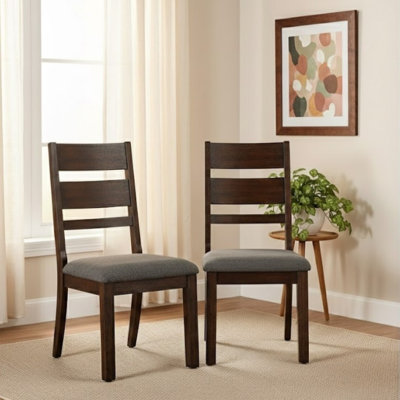 Ensemble de 2 chaises d'appoint en tissu rembourré espresso Mcforest