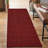 Runner Rug Hallway Non Slip Rubber Back Custom Size As Carpet Doormat Throw Rug Red Striped-1941431036