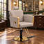 Fauteuil de salon pour coiffeur, fauteuil de coiffeur pour salon de coiffure avec pompe hydraulique professionnelle - gris / or-108808824-129176280