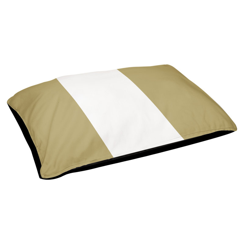 Coussin pour chien Tampa Bay, Moyen (l 28 po x P 18 po x H 6 po), Doré / blanc / doré