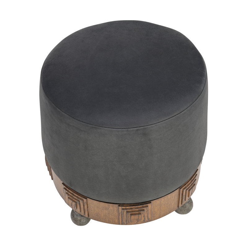 MS Upholstery Cylinder Leather Ottoman