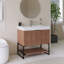 Meuble-lavabo simple autoportant 30 po en noyer avec surface intégrée