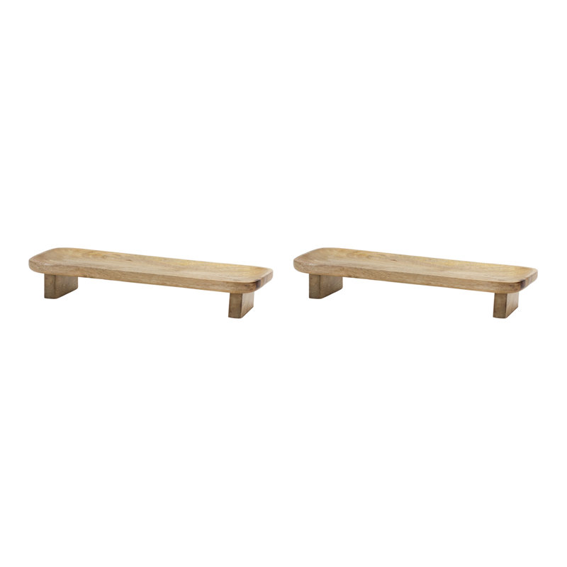 Solid Wood Tray - Set of 2, 2.75" H x 6.5" W x 16" D