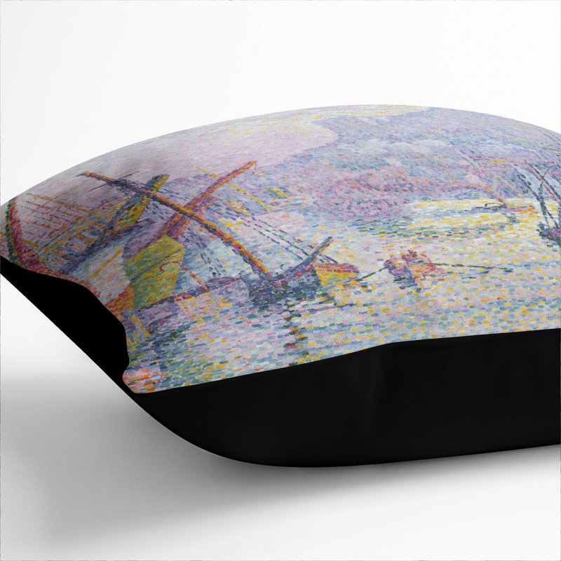 Notre-Dame De La Garde Square Throw Cushion, 40cm H x 40cm W x 15cm D, Black