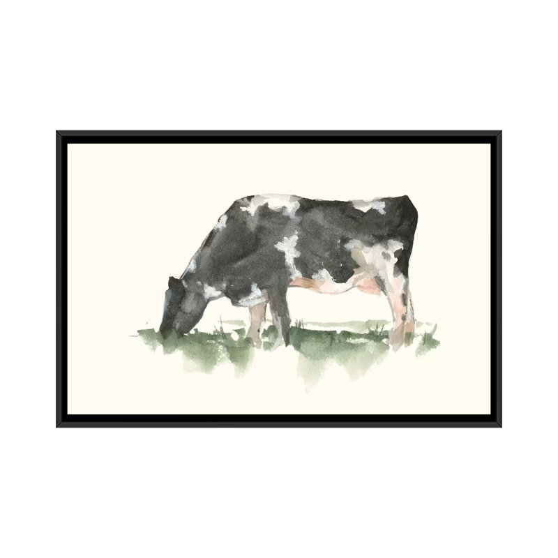 «Grazing Farm Animal II» par Ethan Harper - reproduction d'art, Pas de tapis, H 26 po x l 40 po x 1,5 po