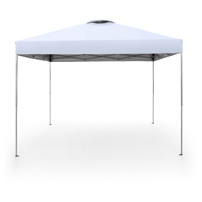 Portatif L 10 pi. D Auvent escamotable en acier, Blanc