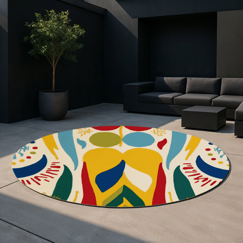 Lush Vibe Indoor And Outdoor Area Rug, Round 5'