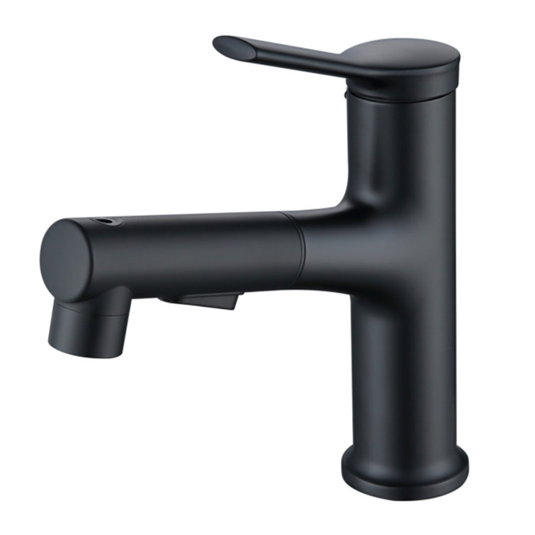 7.09" Bathroom Sink Faucet with Pull Out Sprayer,Three Functions Single Handle Basin Mixer Tap