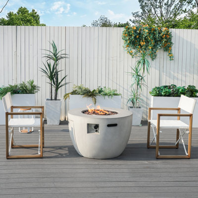2 - Person Outdoor Fire Pit Table Dining Set
