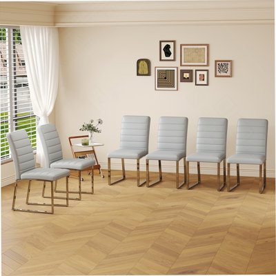 Paquet de 6 - Offre en vrac! Chaises denses rembourrées de mousse, base en fer durable (noir / galvanisé), idéale pour les lieux de travail ou les restaurants.