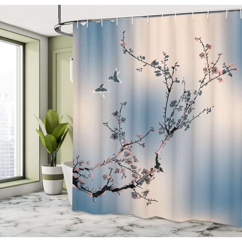 Ensemble de rideau de douche et crochets de la nature, H 75 po x l 69 po, Pêche pâle