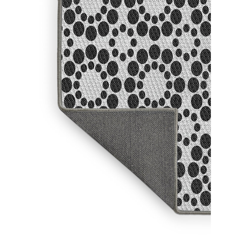 Tapis noir/gris à motifs West Brookfield, Rectangle 7 pi x 9 pi