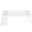 Lit mezzanine simple avec tablettes de rangement, lumières DEL, bois massif et garde-corps pleine longueur, sans sommier, blanc pour le style de la chambre à coucher-129996385