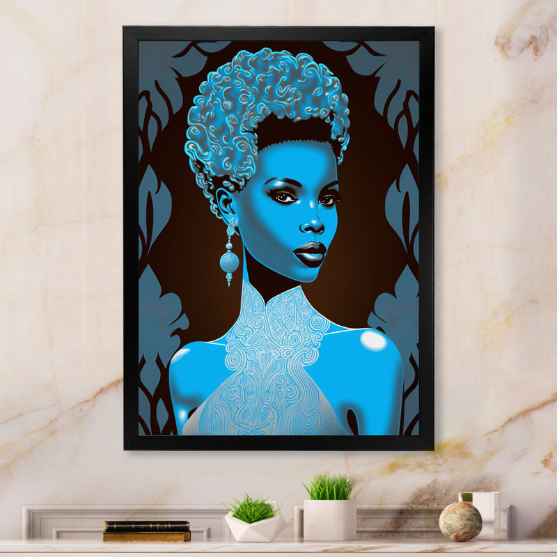 Claro Retro Haute Couture, femme afro-américaine I sur toile, H 20 po x l 12 po x P 1 po, Cadre photo noir