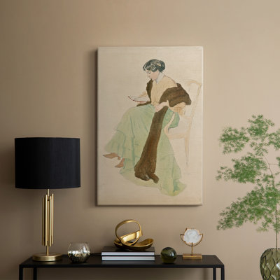 Femme lisant un livre sur toile tendue par Leo Geyger
