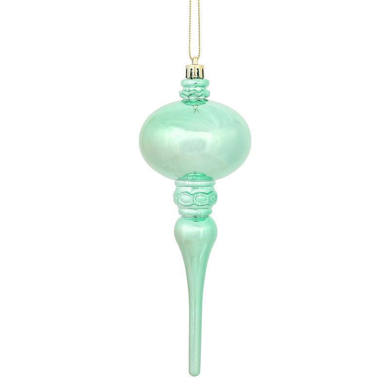 Ornement en forme de fleuron 8 "x 2,75" brillant, Écume de mer