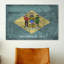 « delaware flag, grunge rétro map », impression sur toile-1410745689
