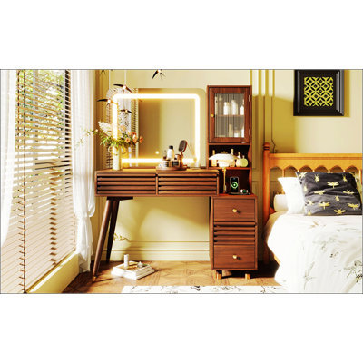 Glass Vanity with Mirror