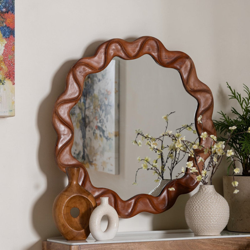 Miroir mural décoratif Sampson pour hall d'entrée, chambre à coucher ou salon