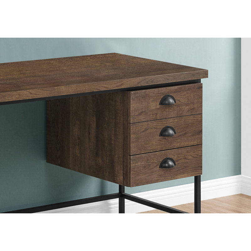 Bureau d'ordinateur, bureau personnel, ordinateur portable, tiroirs de rangement, L 55 po, travail, métal stratifié, contemporain, moderne
