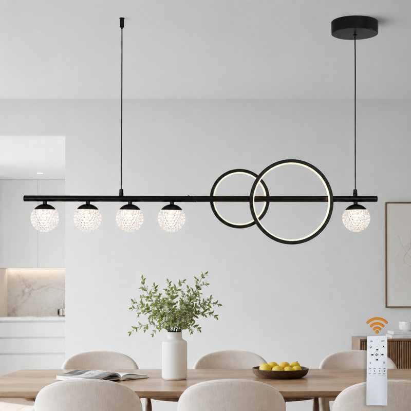 Luminaire suspendu pour îlot de cuisine à 7 lumières DEL à intensité variable