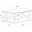 Table basse rectangulaire à 2 tablettes avec plateau en verre, finition rouge riche, revêtement en tissu doux, grande surface pour exposer des objets, base en piédestal, surface de vie principale idéale, H 20,5 po x l 51,93 po, profondeur de 32,5 po