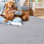 Tapis gris clair en fausse fourrure à poils longs tissé à la machine Khyrie-394862469