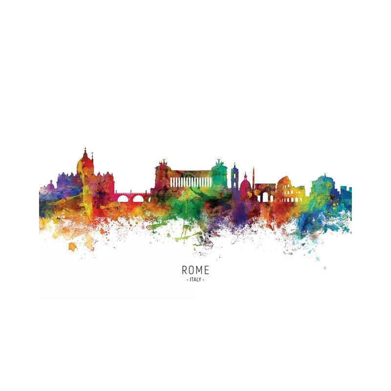 Rome Italy Skyline by Michael Tompsett - Wrapped Canvas Print, 20.32cm H x 30.48cm W x 1.91cm D